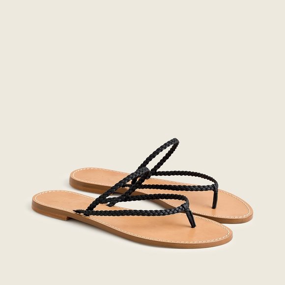 J. Crew Capri flip-flops  Black 10 - Picture 1 of 5